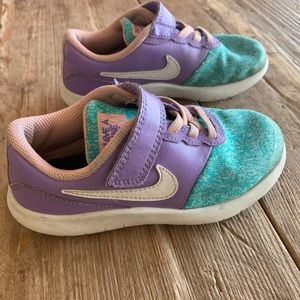 Nike teal & lavender Velcro sneakers
